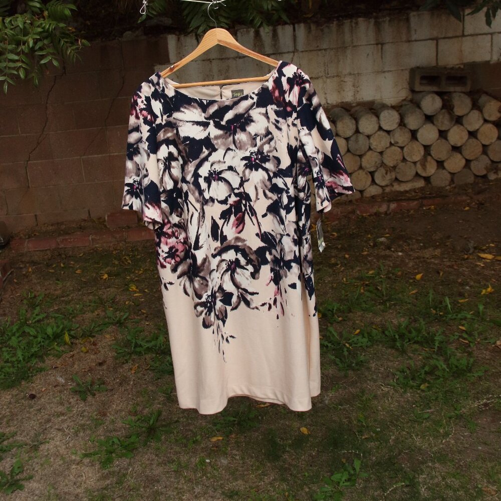 Taylor Dresses Brushstroke Floral Sheath Dress 18W